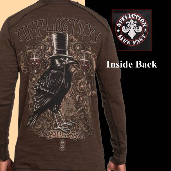 Affliction Highway Drifters Long Sleeves Reversible Thermal Size 3X - Picture 9 of 11